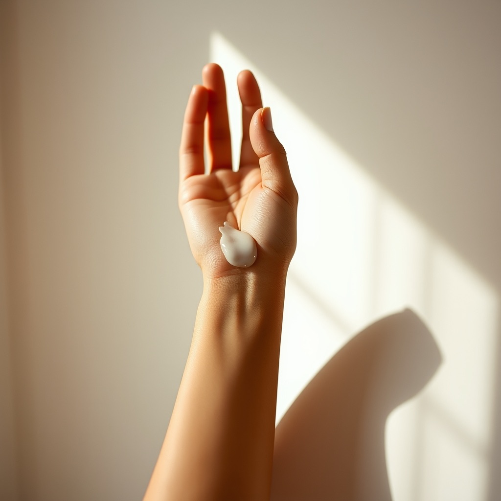 Skin in soft, warm window light