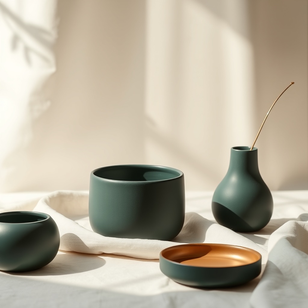 SOLA in deep green and champagne gold